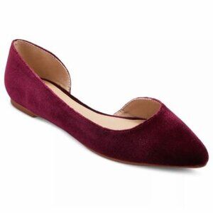 Mossimo NWOT SZ 8.5 Purple Wine D'Orsay Mohana Velvet Flats Fairy Classic Boho